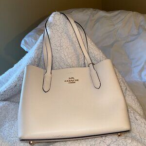 Coach saffiano cream colored leather handbag